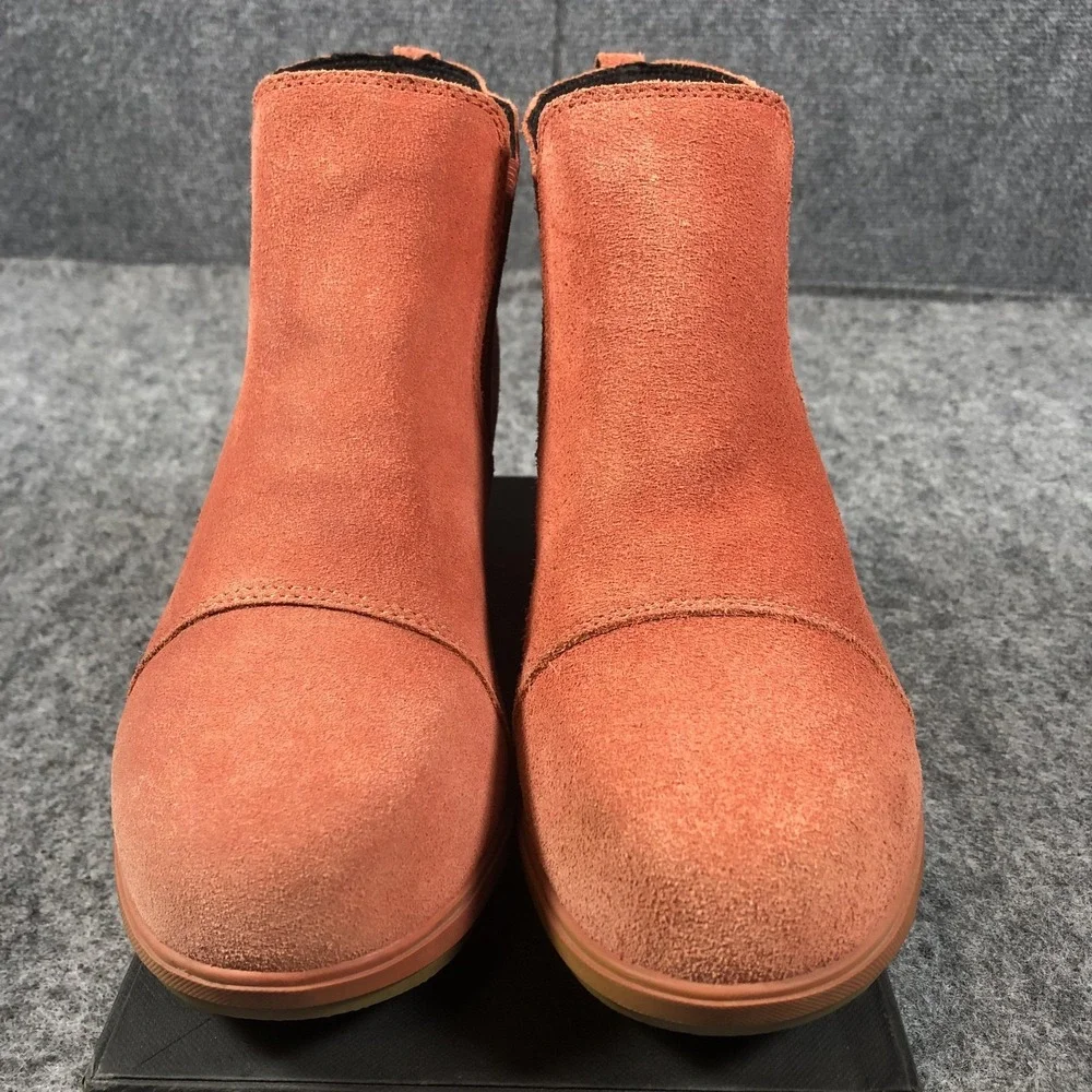 Sorel Boots‎ Womens 9.5 Orange Suede Wedge Chelsea Ankle Booties NL4910-849